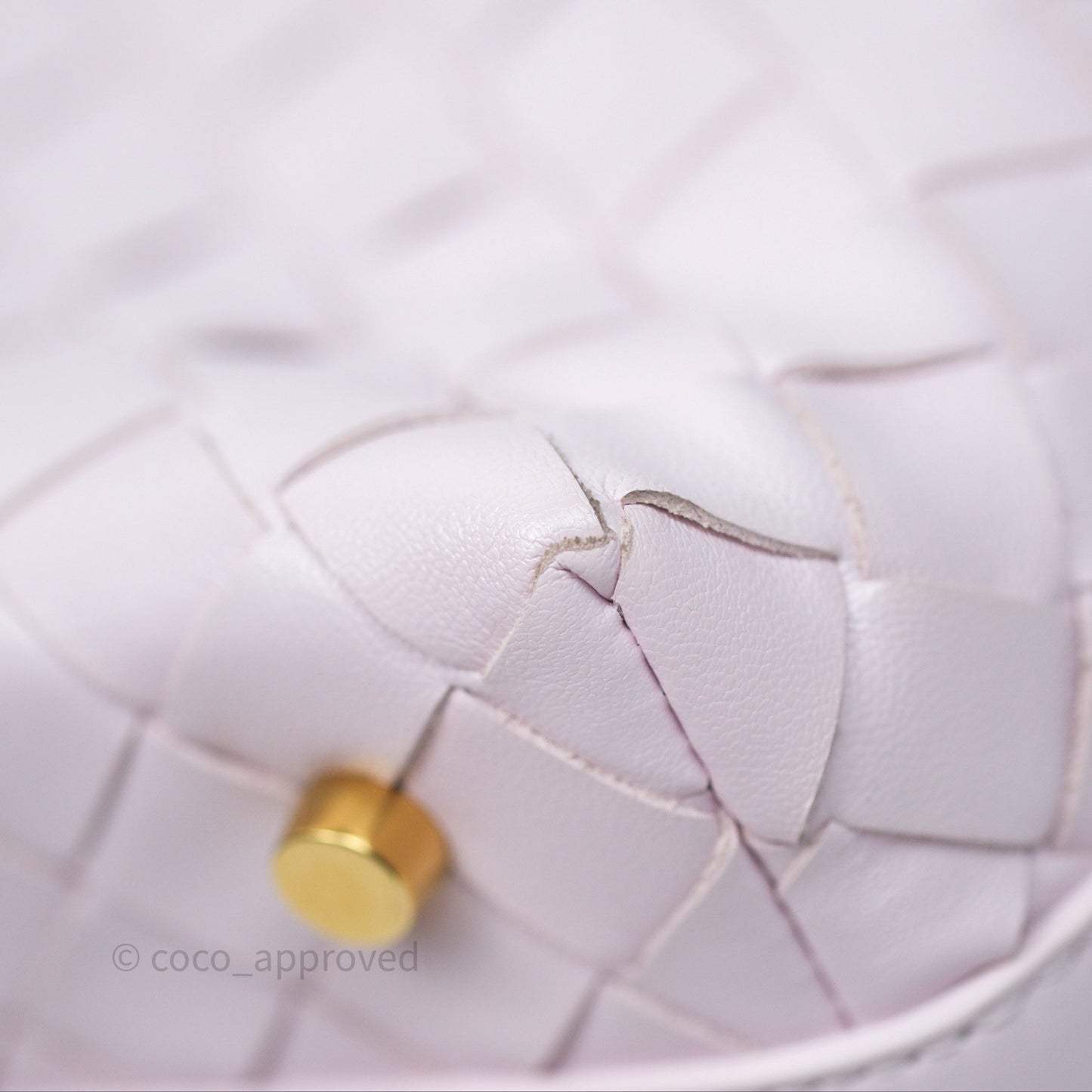 Bottega Veneta Wallace Pink Intrecciato Gold Hardware