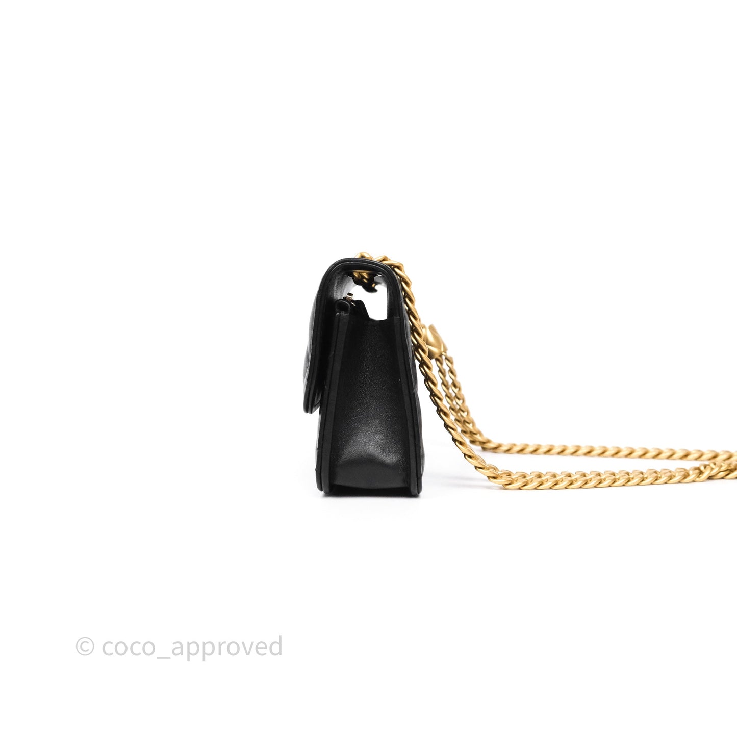 Chanel All Slide Adjustable Chain Phone Holder WOC Black Lambskin