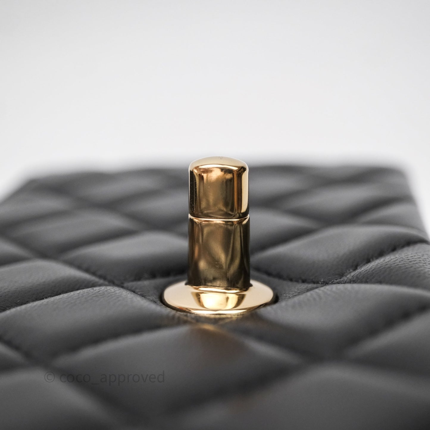 Chanel Quilted Mini Rectangular Black Lambskin Gold Hardware
