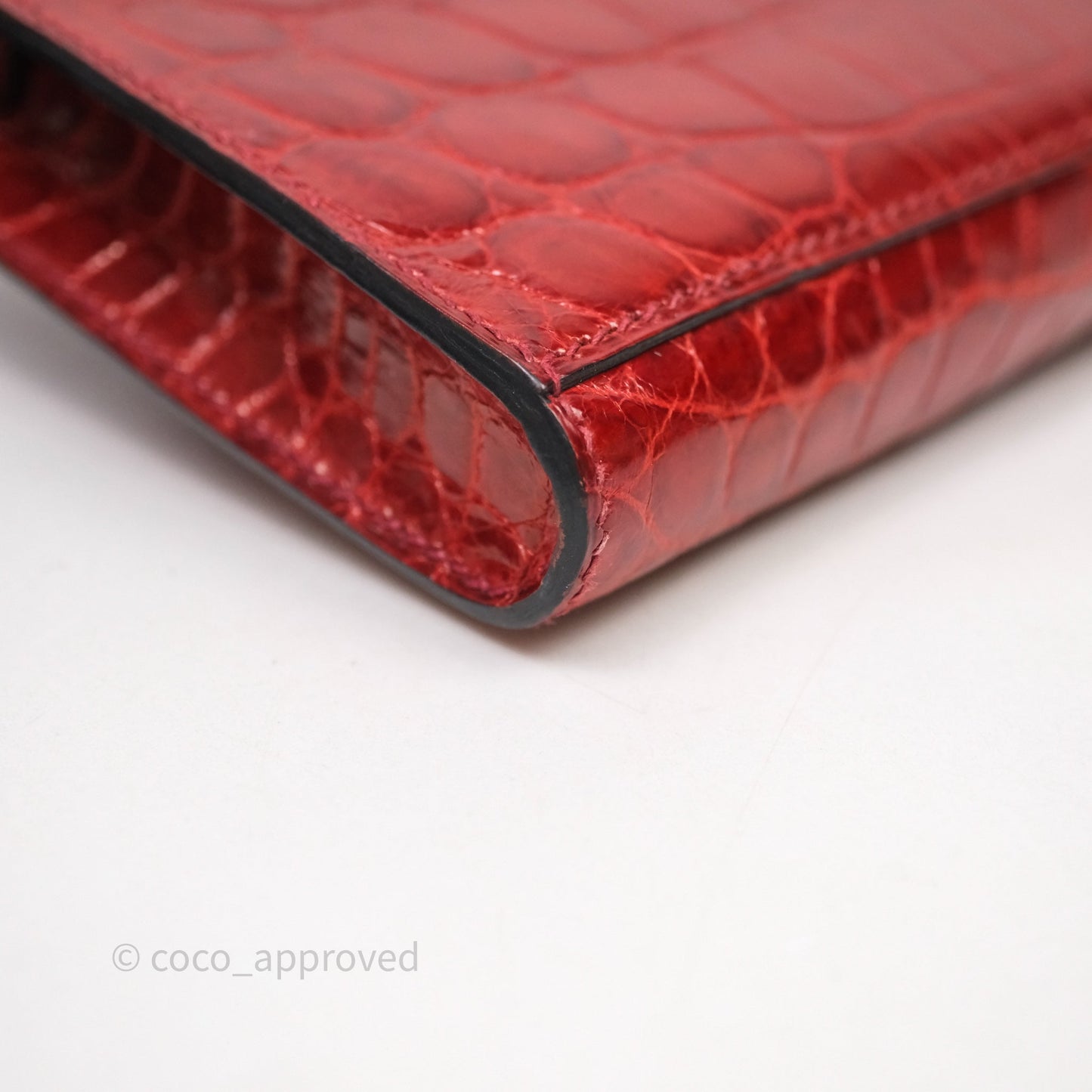 Hermes Kelly Cut Rouge H Shiny Niloticus Crocodile Gold Hardware