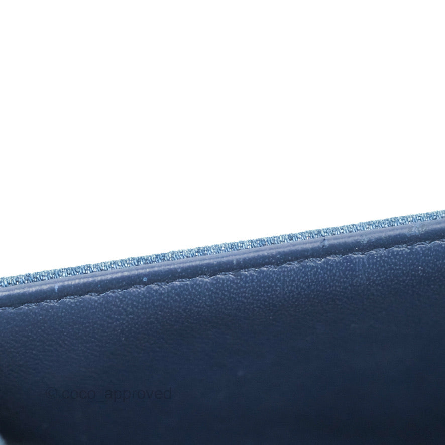 Chanel Medium Boy Blue Denim Tweed Ruthenium Hardware