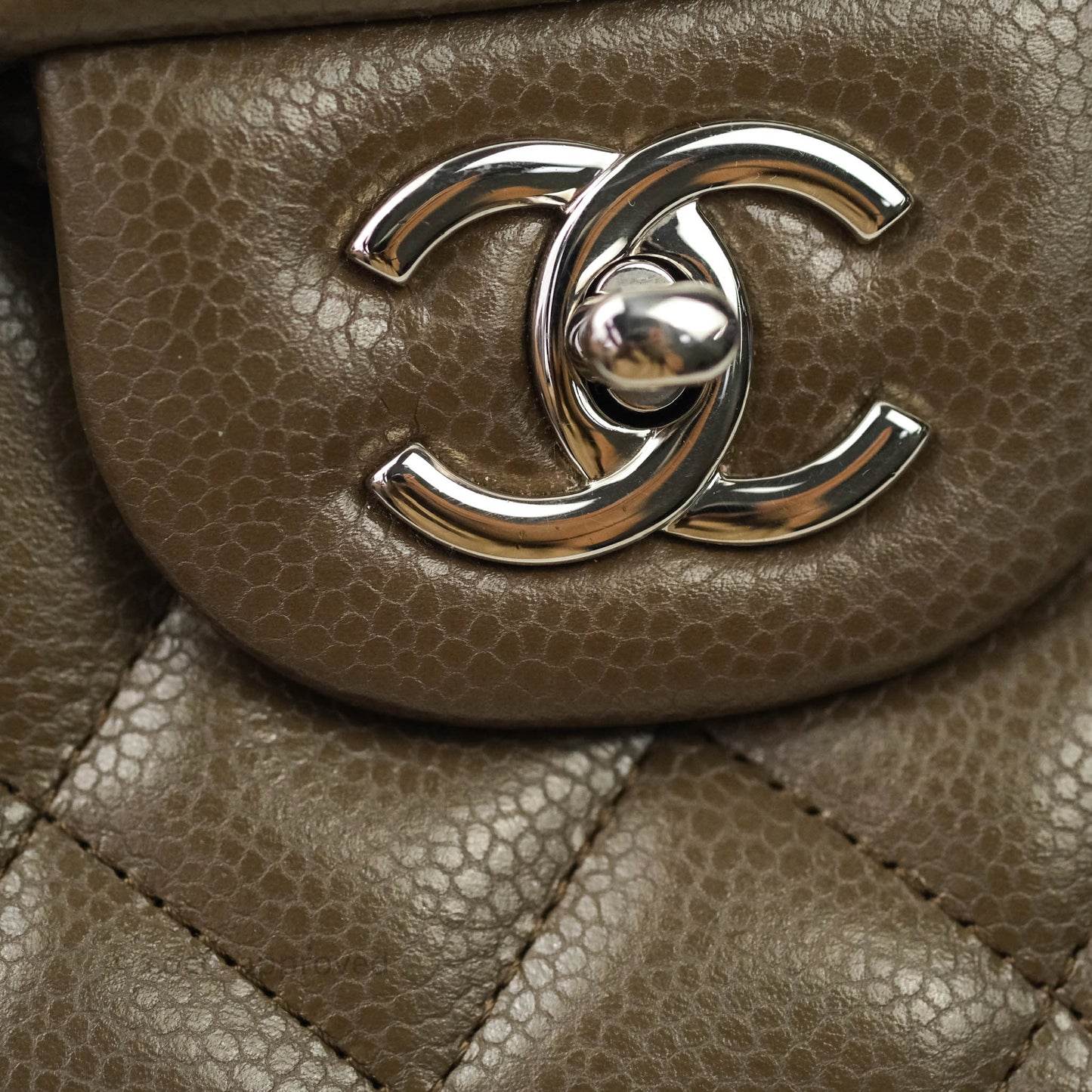 Chanel Jumbo Double Flap Taupe Caviar Silver Hardware⁣⁣