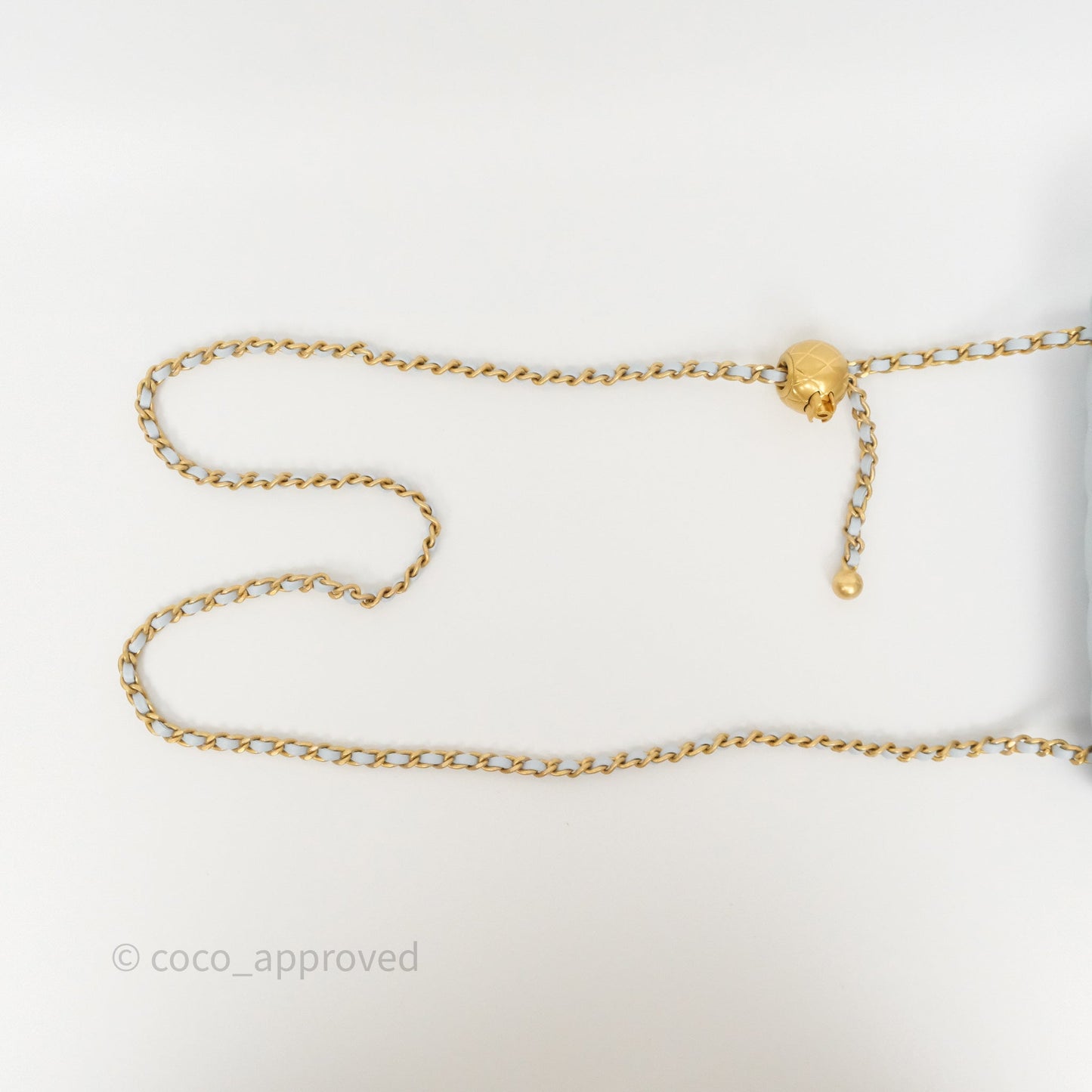 Chanel Pearl Crush Mini Rectangular Light Blue Lambskin Aged Gold Hardware