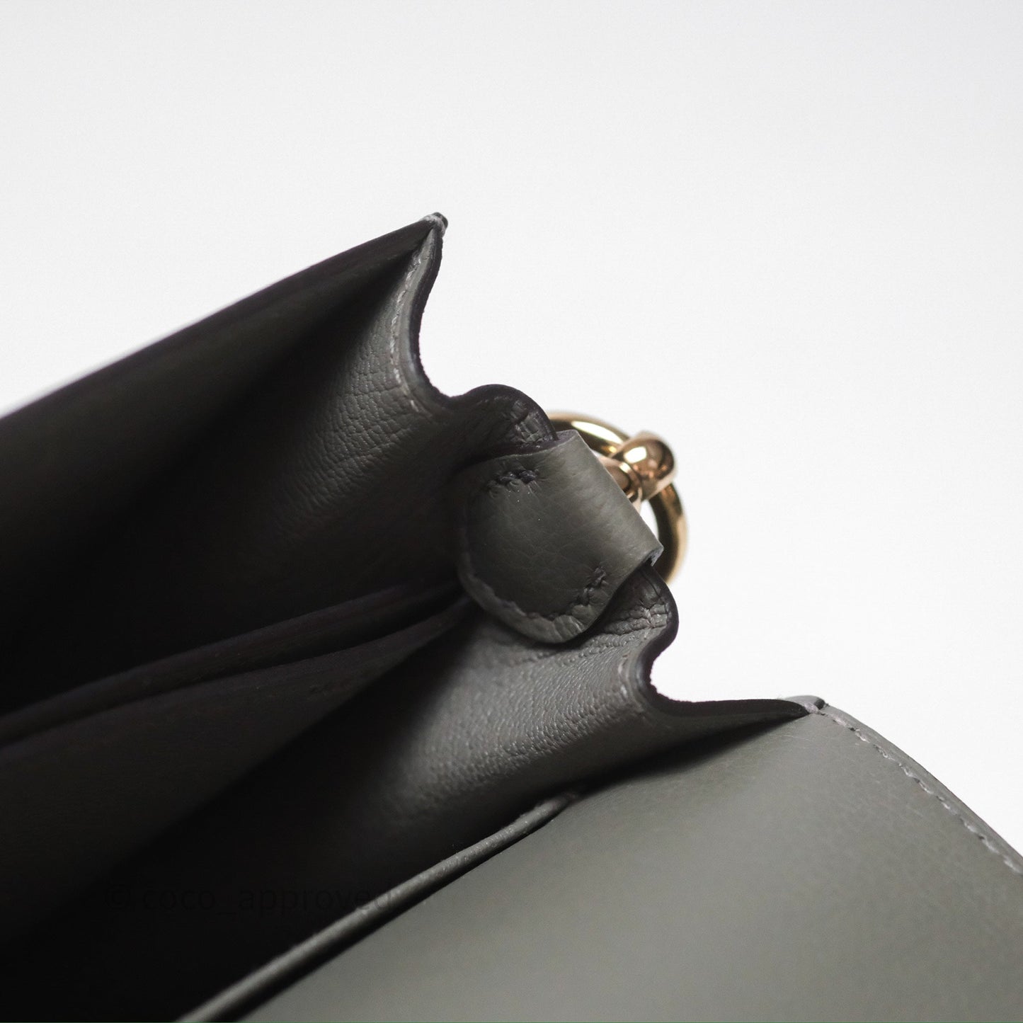 Hermès Roulis Mini 18 Gris Meyer 0L Evercolor Permabrass Hardware