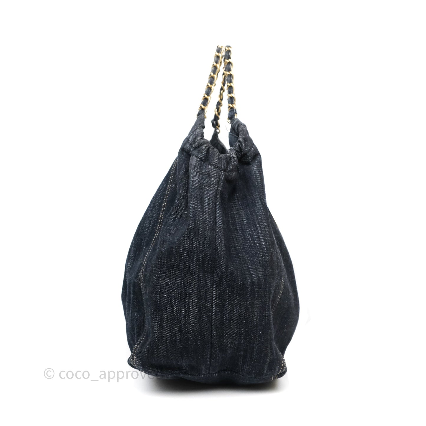 Chanel XL Coco Cabas Tote Bag Denim Gold Hardware