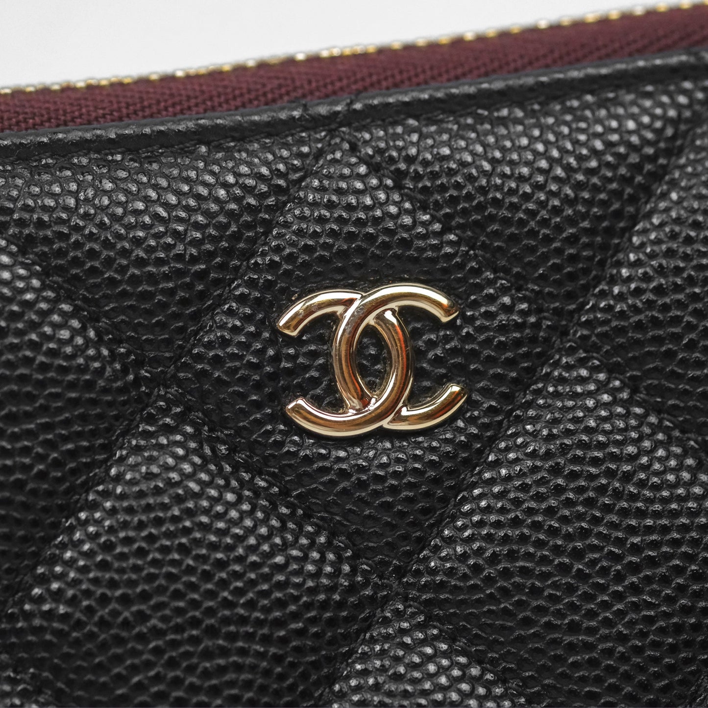 Chanel Quilted Mini O Case Black Caviar Gold Hardware