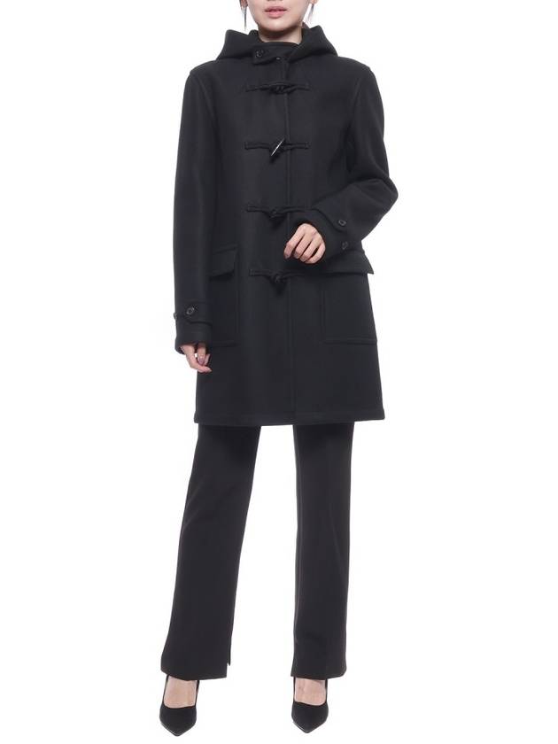 Luxury Saint Laurent Wool Duffle Coat Black
