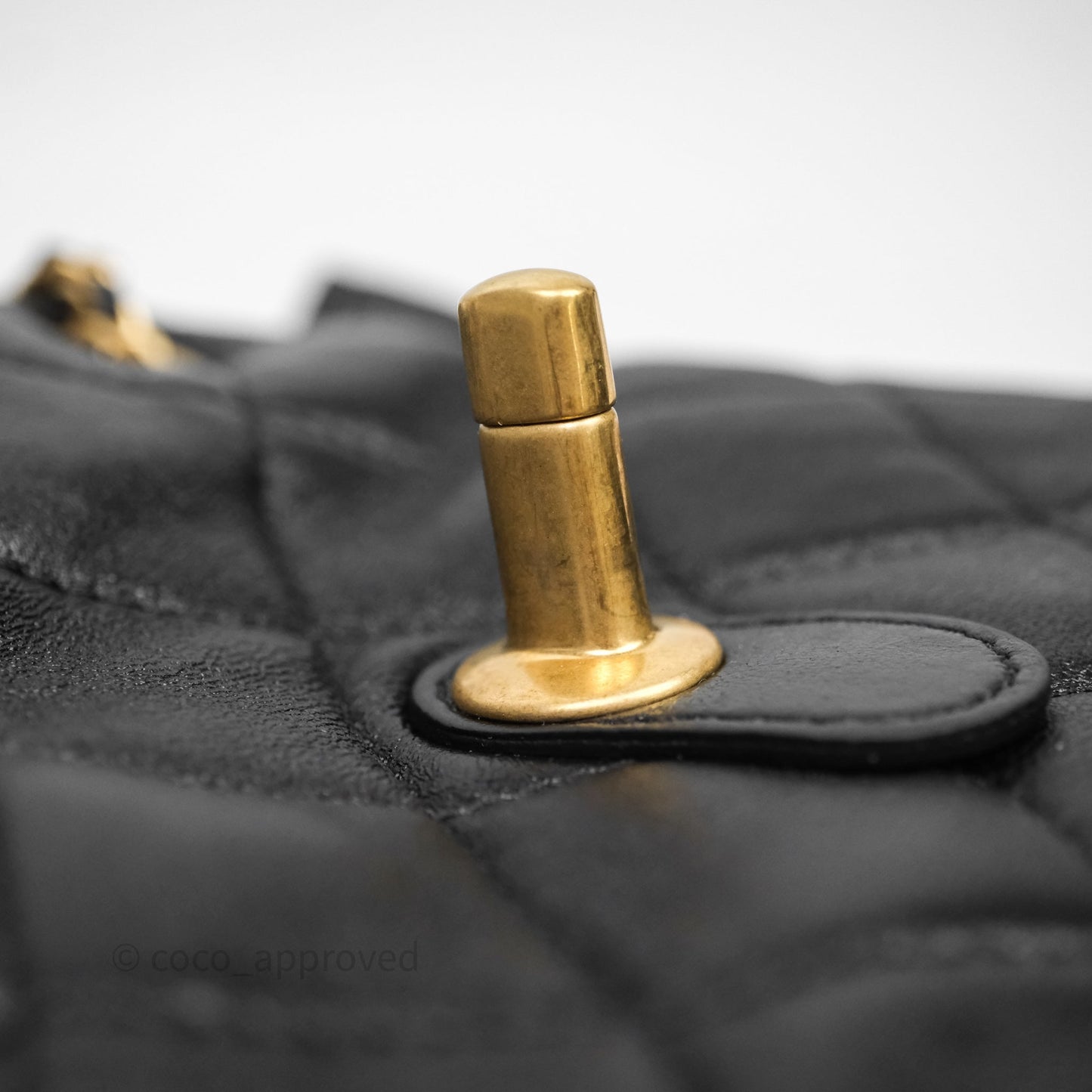 Chanel Backpack Black Calfskin Aged Gold Hardware