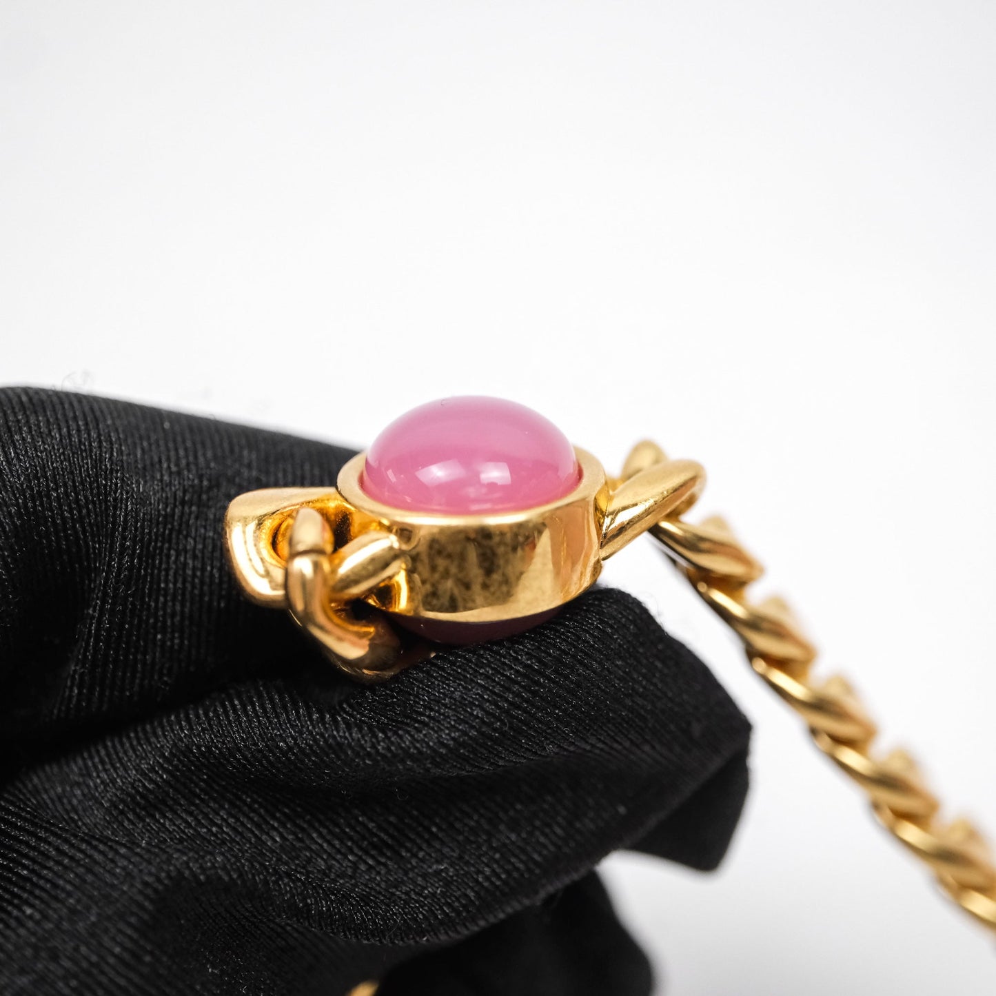 Chanel Vanity with Multicolor Resin Chain Pink Lambskin Aged Gold Hardware