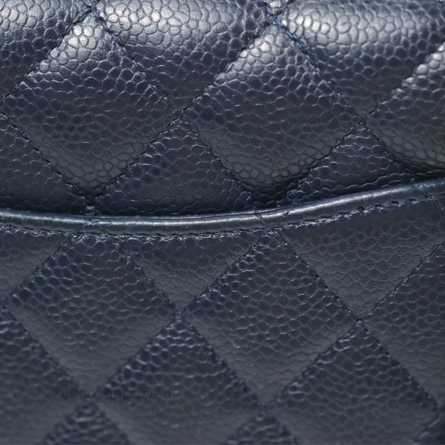 Chanel Quilted Mini Rectangular Flap Navy Caviar Silver Hardware