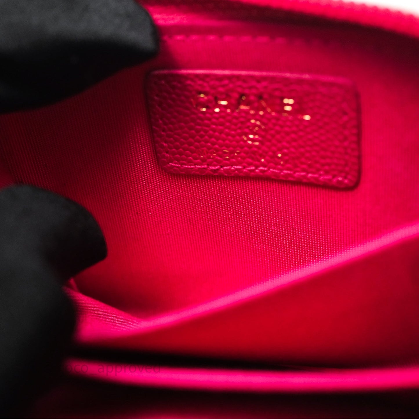 Chanel Boy Zipped Coin Purse Hot Pink Caviar Gold Hardware