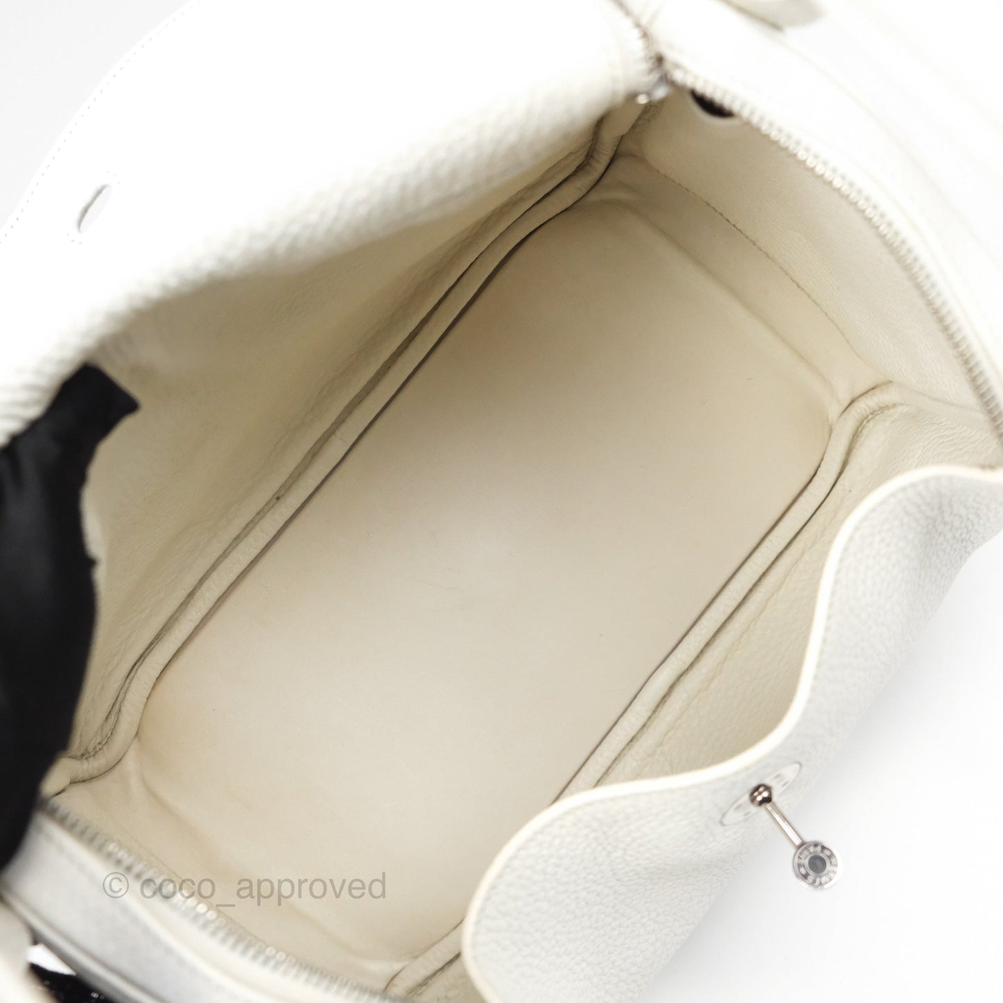 Hermès Lindy 30 White Clemence Palladium Hardware