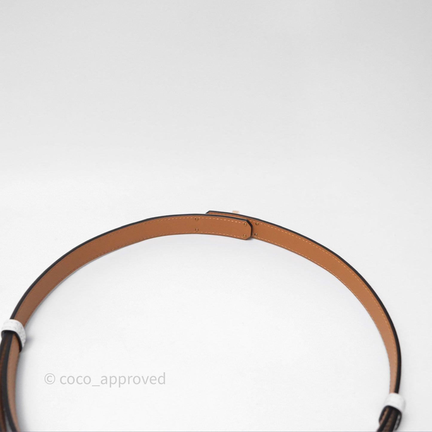 Hermès Kelly 18 Belt 01 Blanc White Epsom Rose Gold Hardware