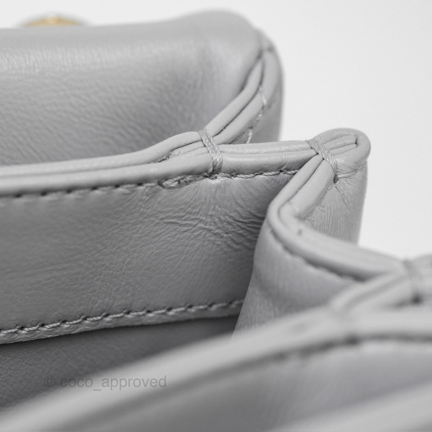 Chanel Medium Color Match Flap Grey Lambskin Aged Gold Hardware 22A