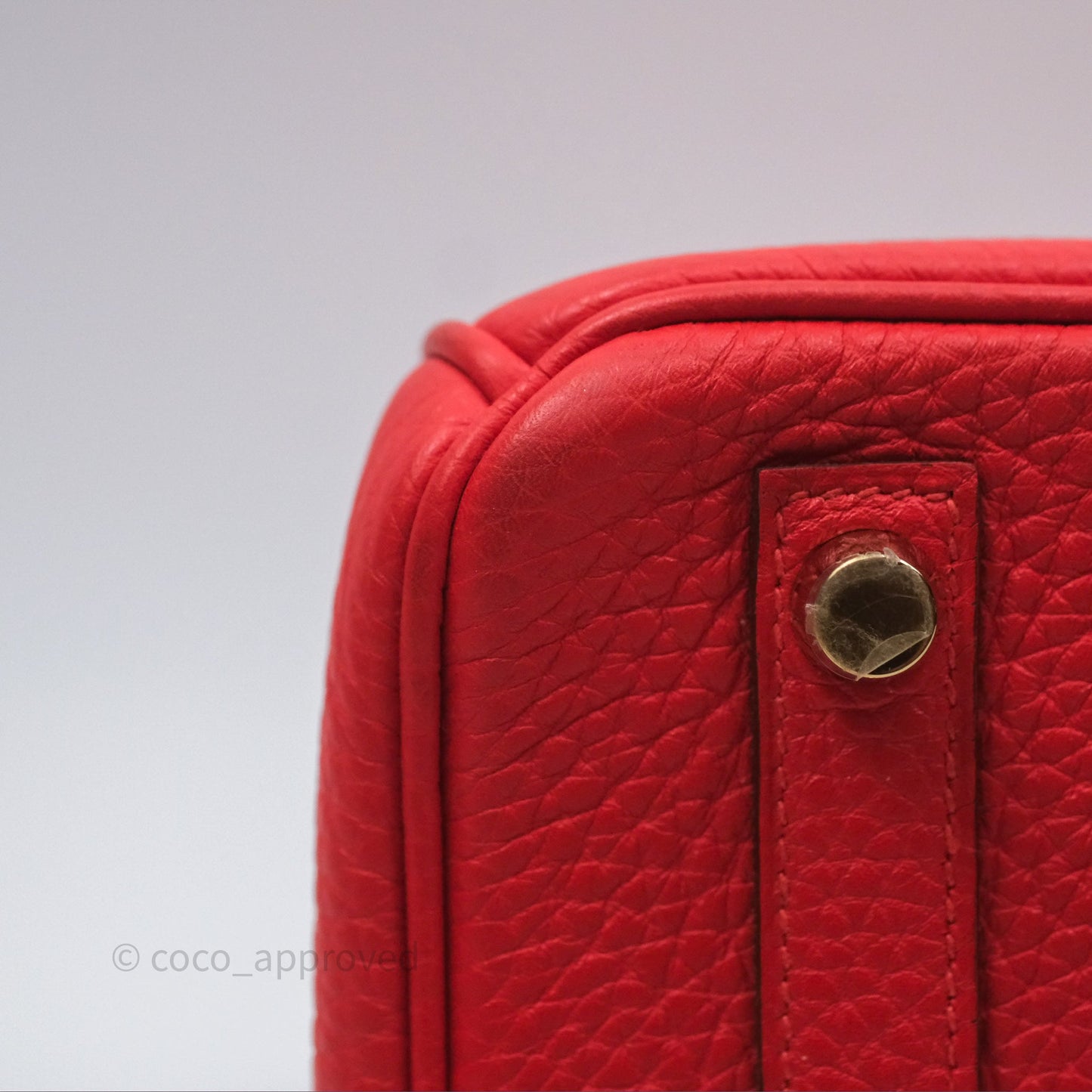 Hermès Birkin 25 Retourne Rouge Tomate S5 Clemence Gold Hardware