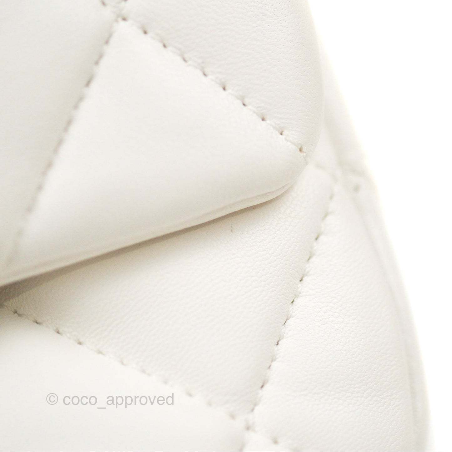 Chanel Small Flap Bag White Lambskin Aged Gold and Lacquered Metal 22S
