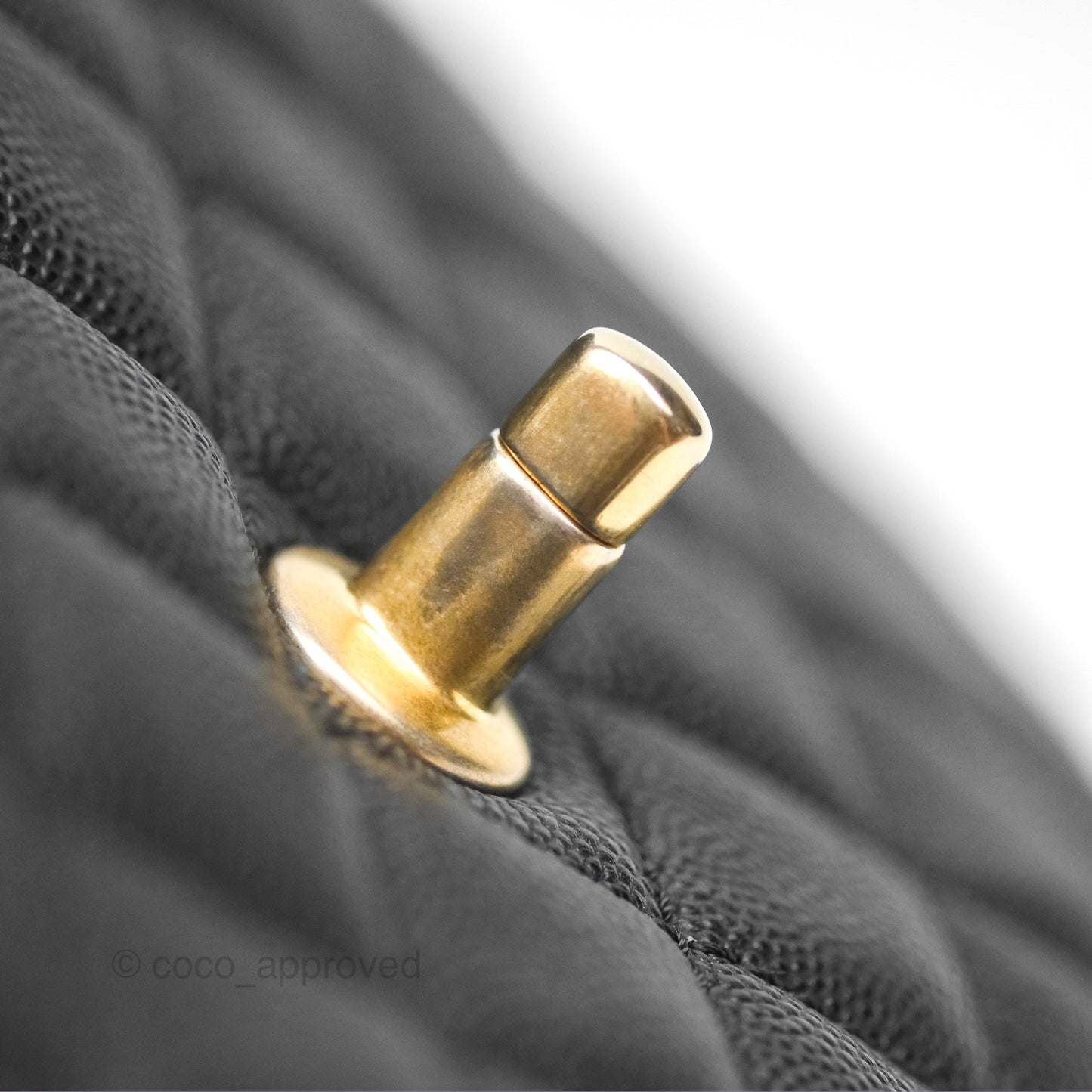 Chanel Small Coco Handle Quilted Black Caviar Aged Gold Hardware Lizard Handle