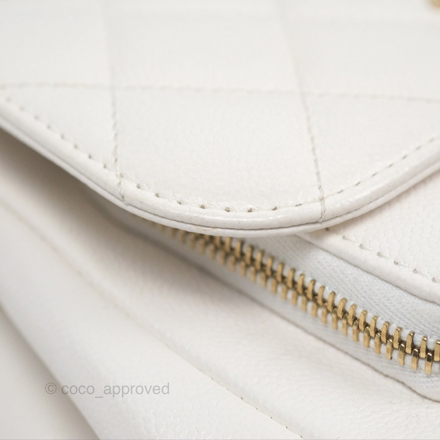 Chanel Quilted Small Business Affinity Flap White Caviar Gold Hardware