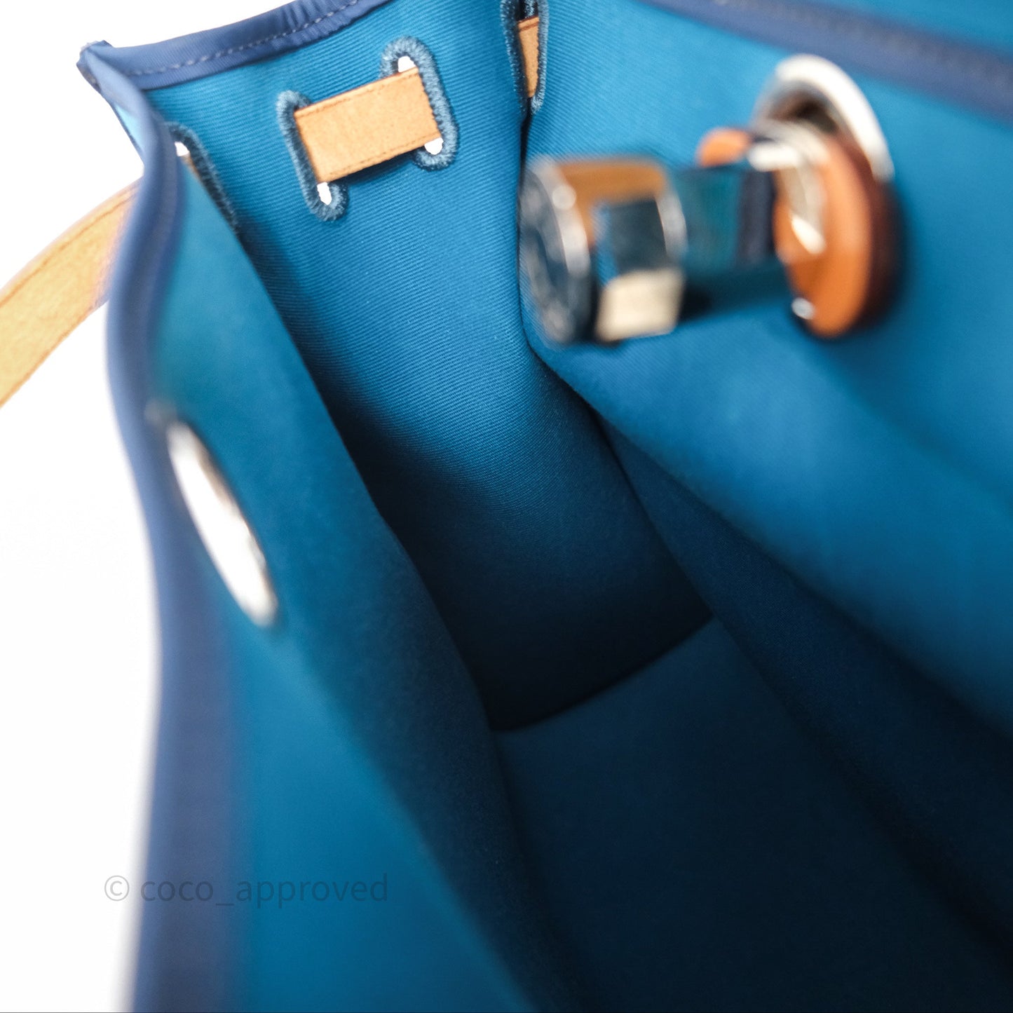 Hermès Herbag Zip 31 Vache Hunter Bleu Izmir 7W/ Bleu de Malte 7L Palladium Hardware