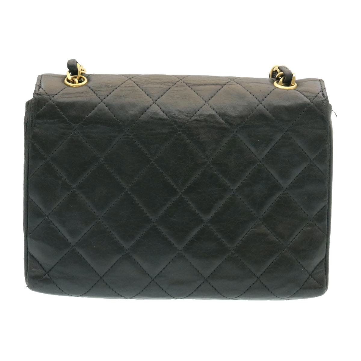 Luxury Chanel Lamb Skin Matelasse Chain Shoulder Bag Black CC  25810A