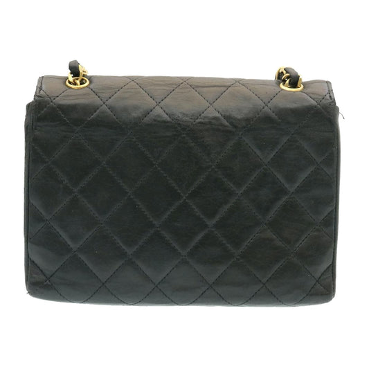 Luxury Chanel Lamb Skin Matelasse Chain Shoulder Bag Black CC  25810A