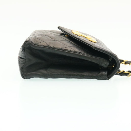 Luxury Chanel Lamb Skin Matelasse Chain Shoulder Bag Black CC  25810A