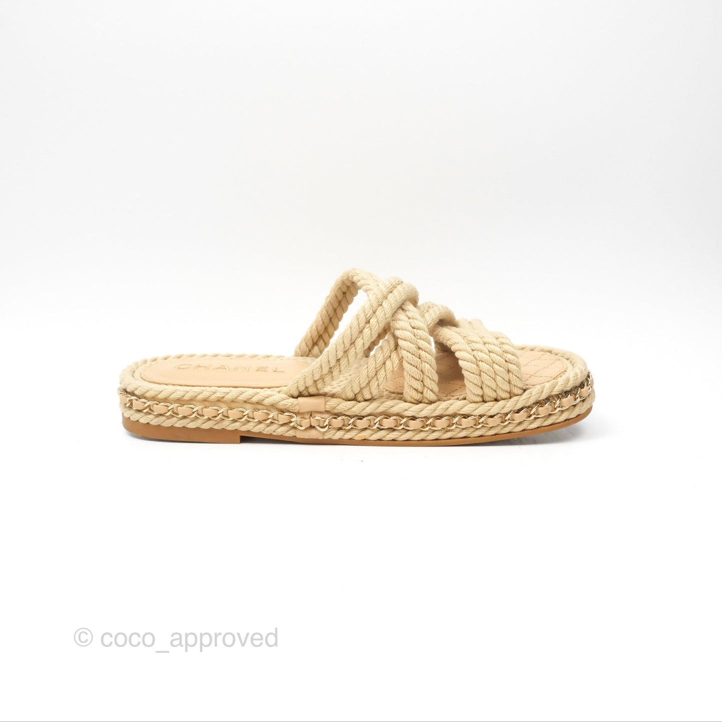 Chanel Cord Chain Slides Size 39