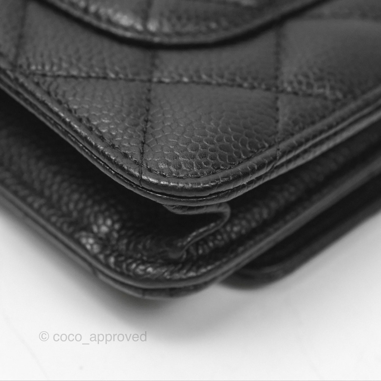 Chanel Quilted Classic Wallet On Chain WOC Black Caviar Gold Hardware