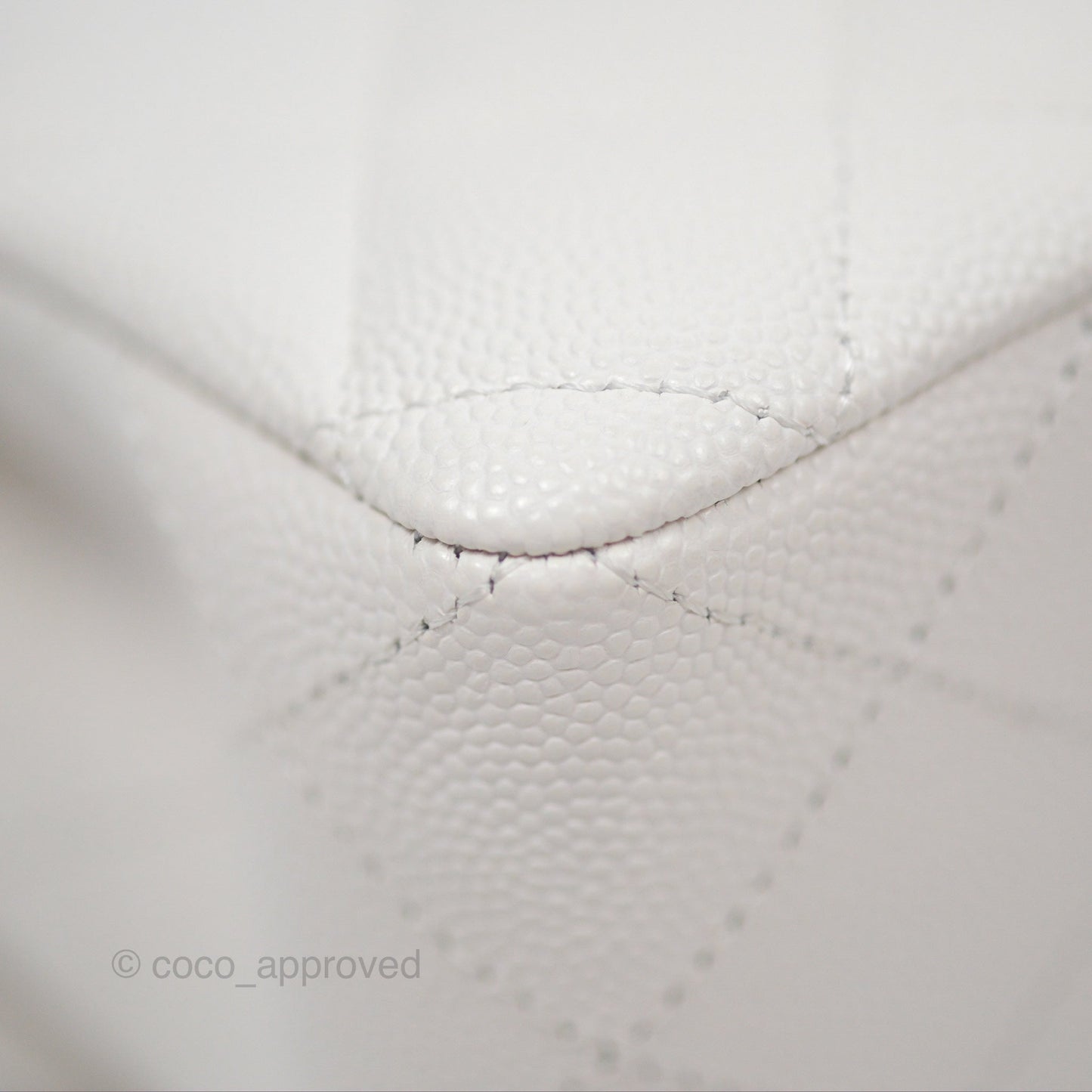 Chanel Small Classic Quilted Flap White Caviar Gold Hardware