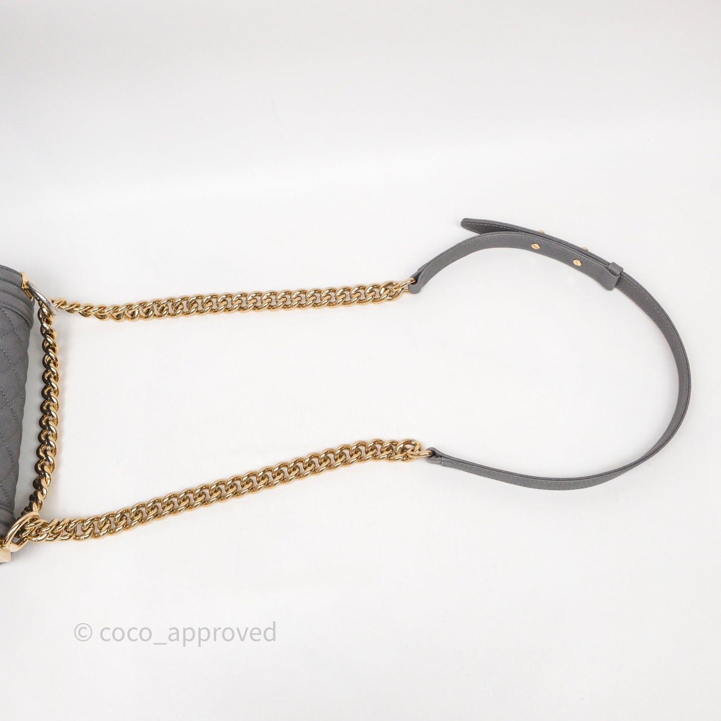 Chanel Small Boy Dark Grey Caviar Gold Hardware