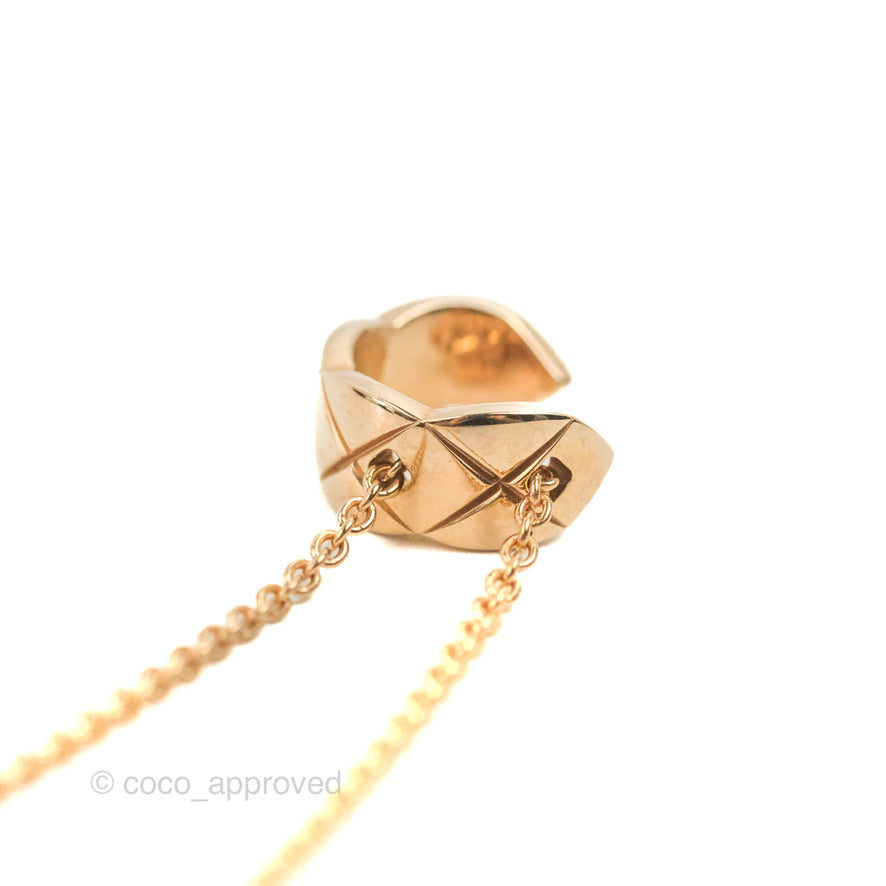Chanel Coco Crush Diamond Necklace Beige Gold