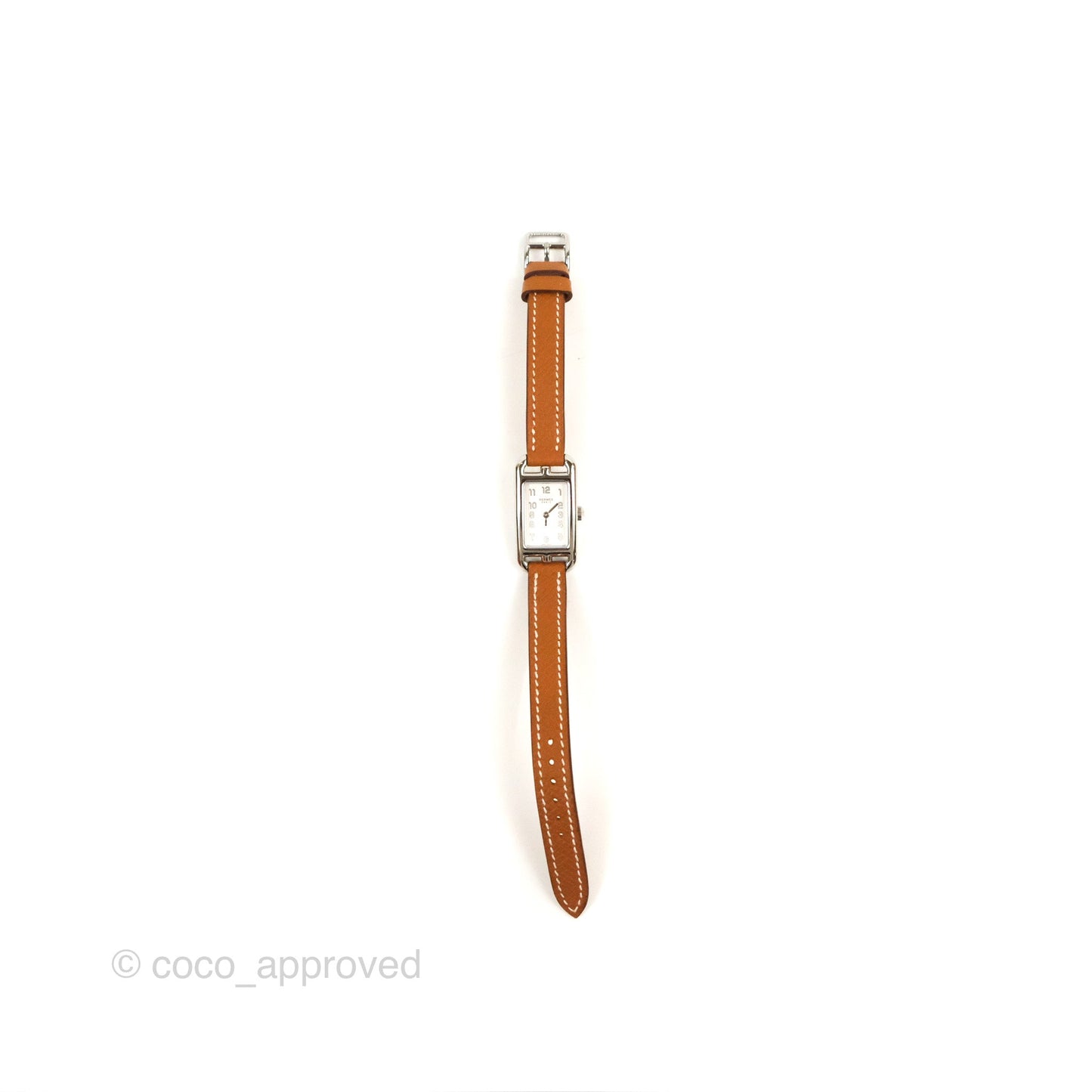 Hermès Nantucket Watch PM Gold Chesnut Epsom Palladium Hardware