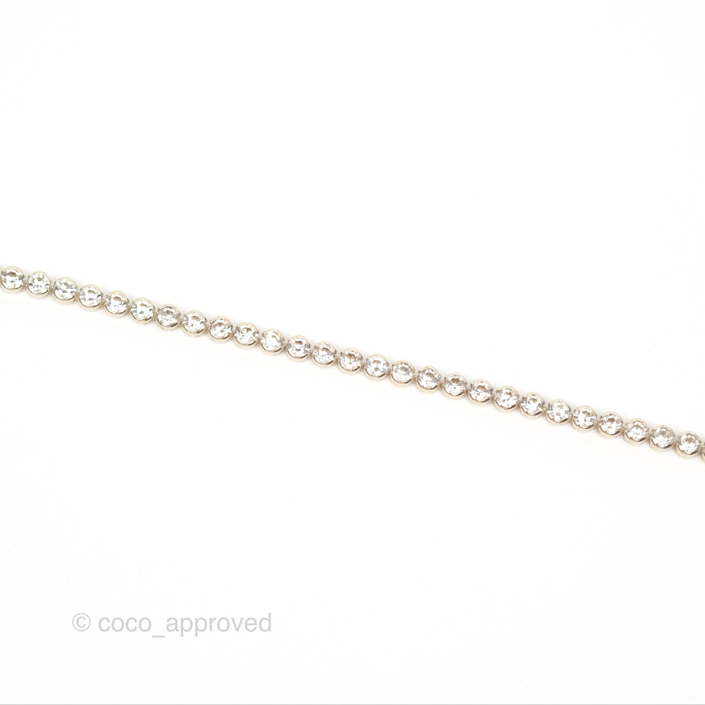 Chanel CC Crystal Chain Choker Necklace Gold Tone 21S