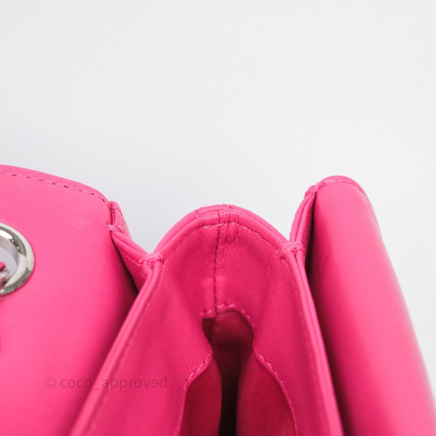 Chanel Stitched Double Flap Bag Pink Calfskin Silver Hardware