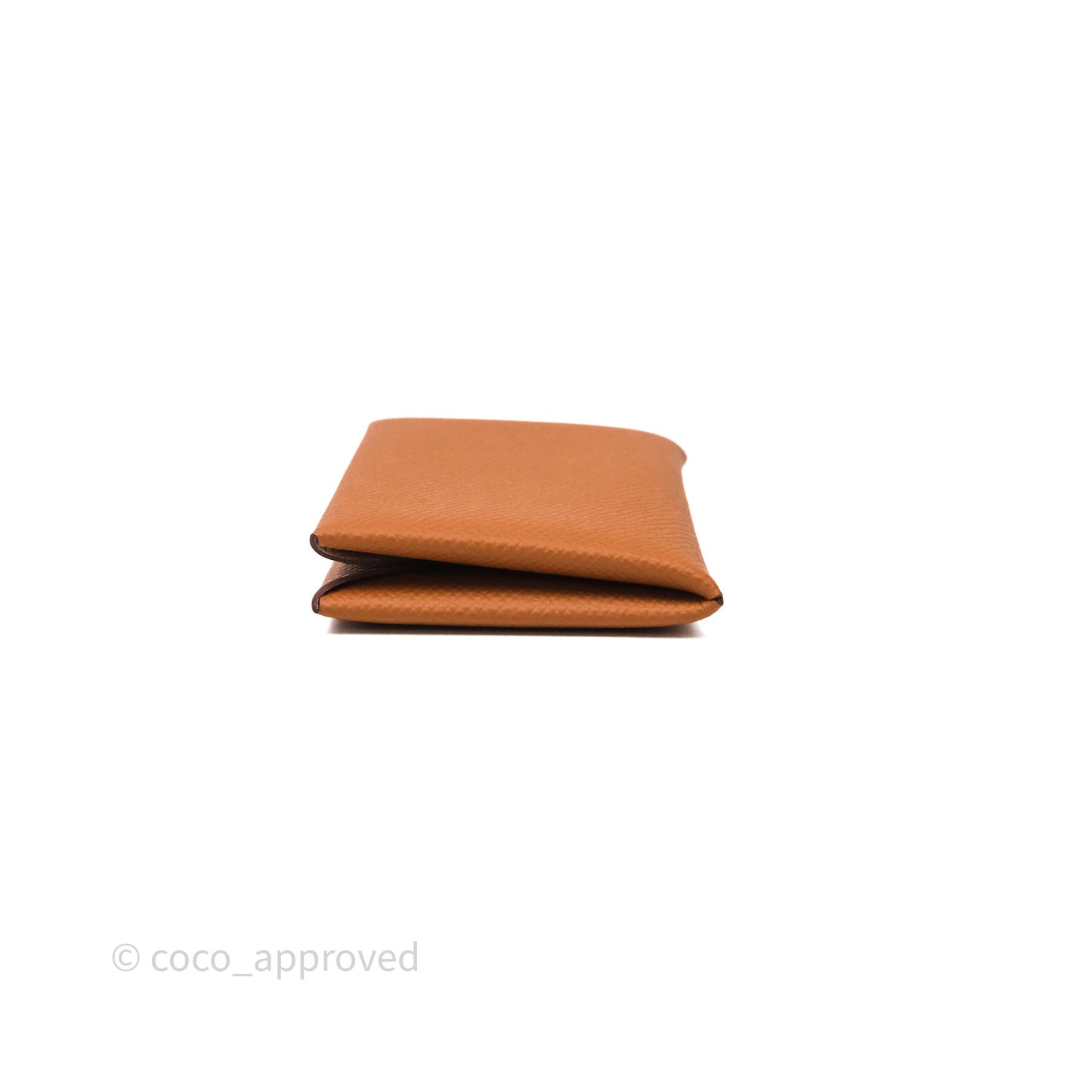 Hermès Calvi Card Holder Gold Epsom