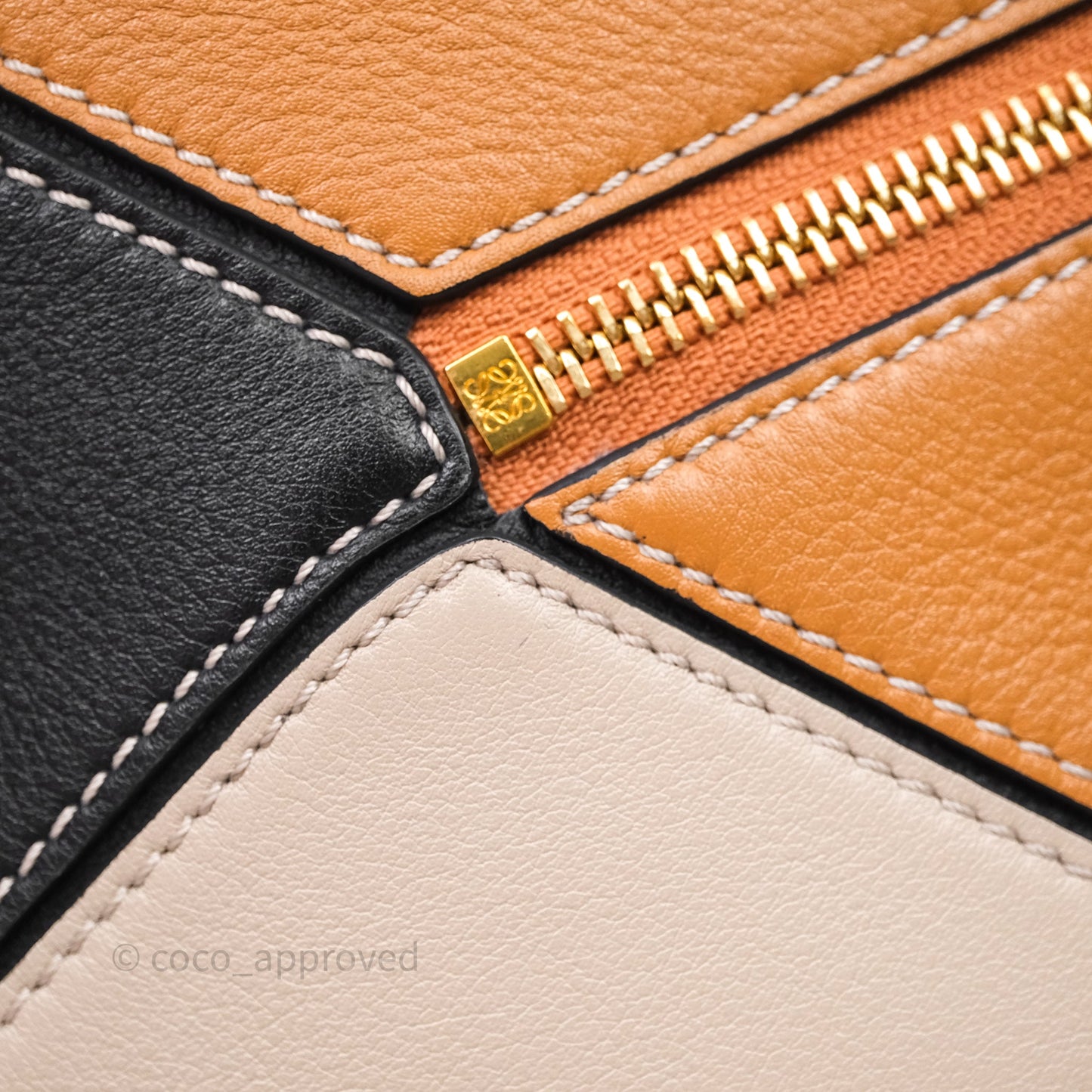Loewe Small Puzzle Bag Amber/ Light Oat Calfskin Gold Hardware