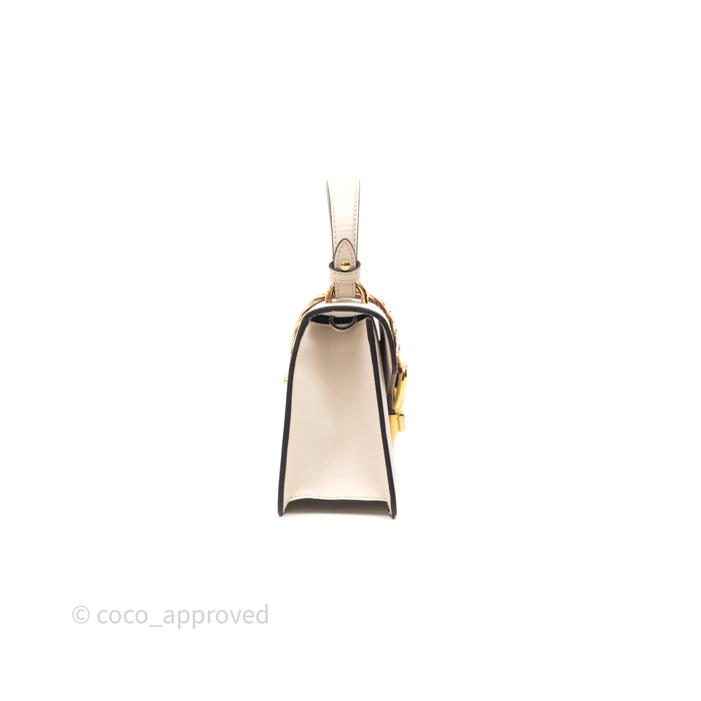 Gucci Mini Sylvie Top Handle White Calfskin Shoulder Bag⁣ ⁣⁣⁣⁣⁣⁣⁣⁣⁣⁣⁣⁣⁣⁣⁣⁣With Strap
