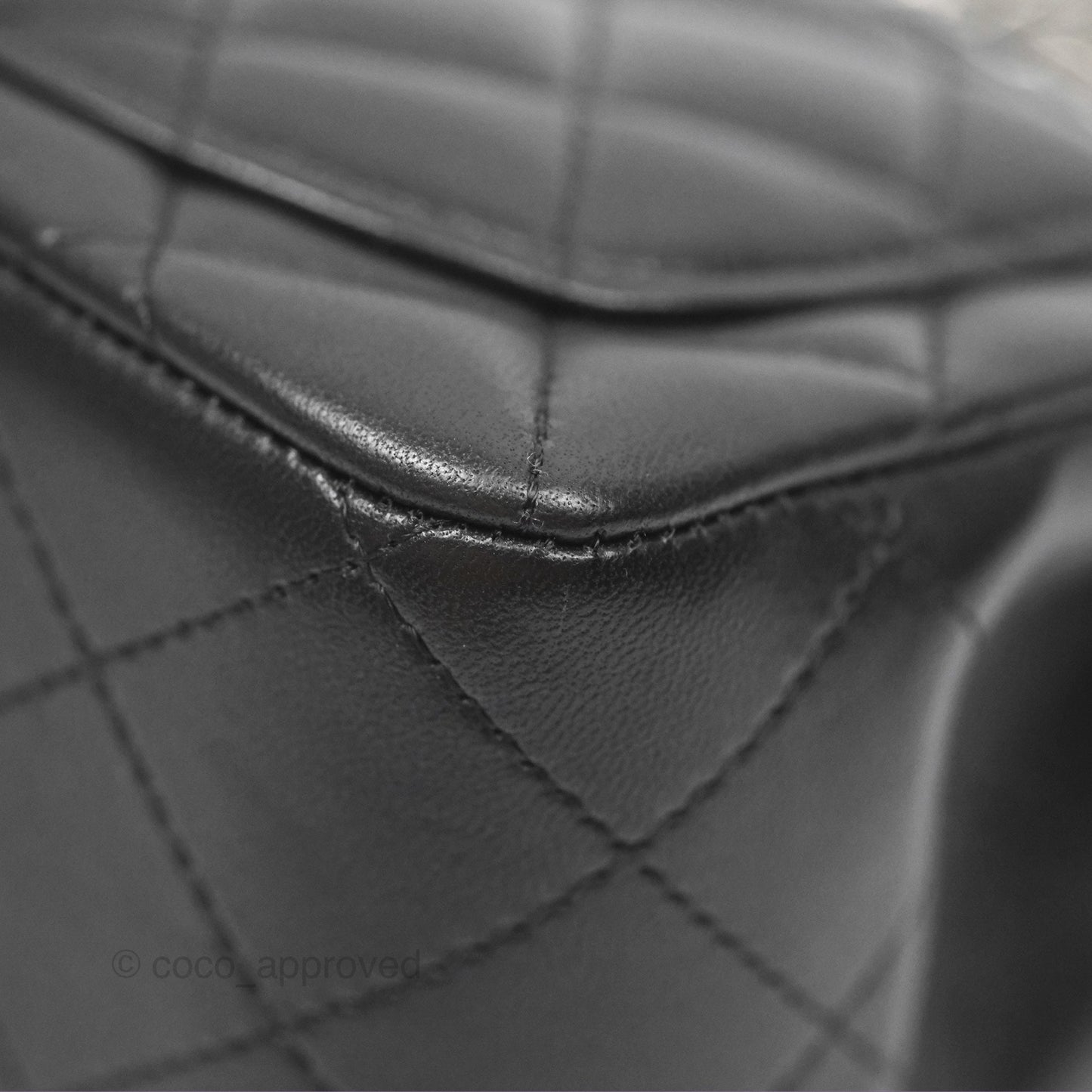 Chanel Mini Square Flap Quilted Black Lambskin Silver Hardware
