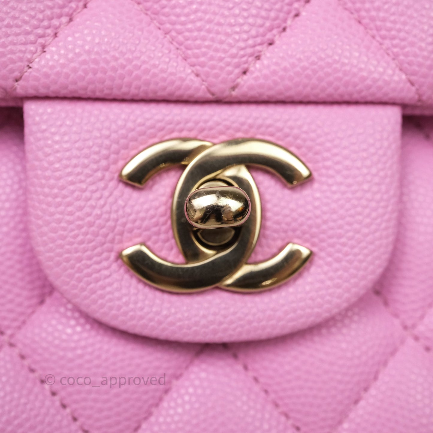 Chanel Small Classic Flap Quilted Pink Caviar Gold Hardware