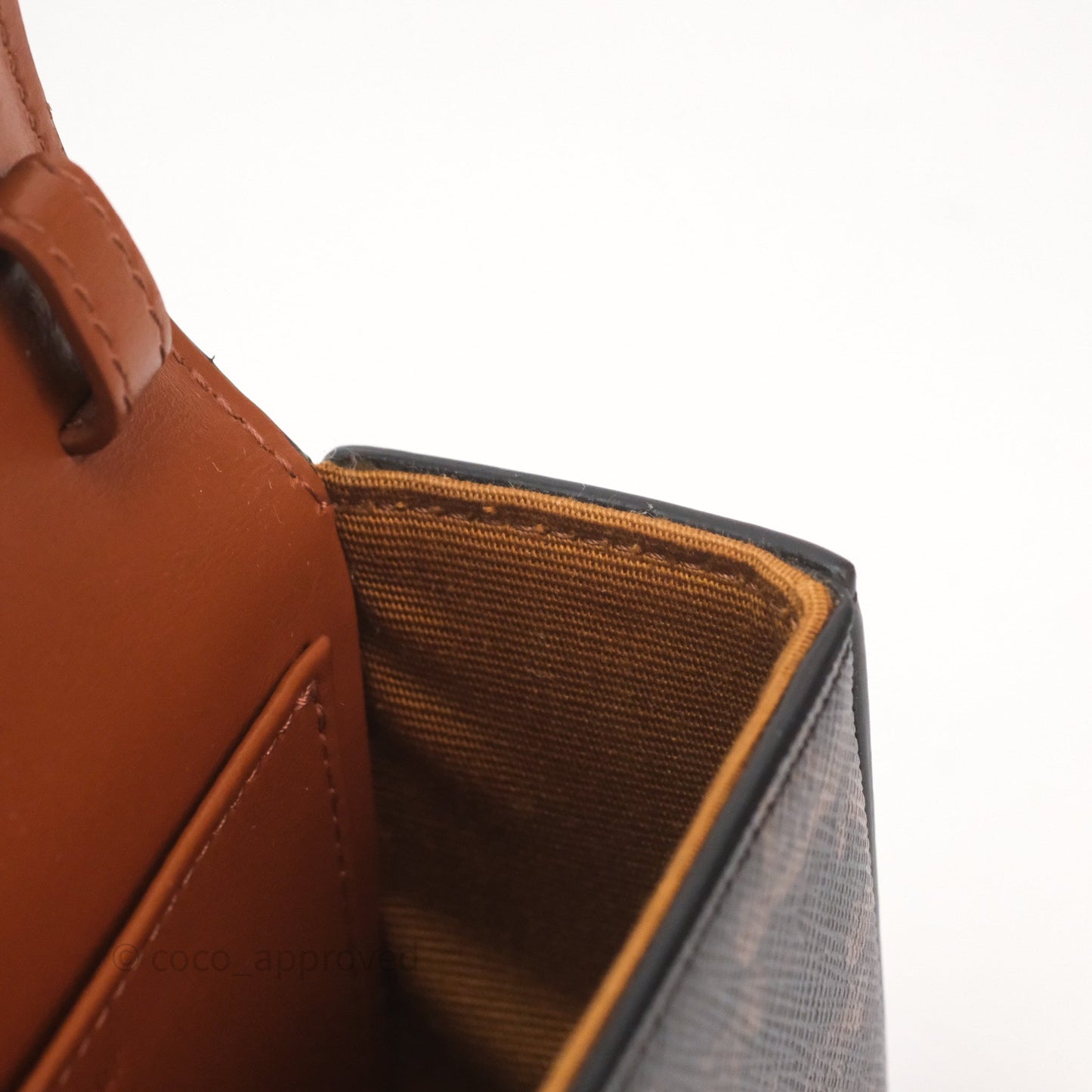 Celine Tan Canvas Calfskin Mini Triomphe