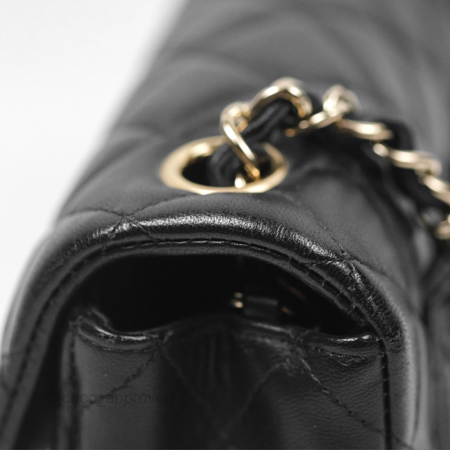 Chanel Quilted Mini Rectangular Flap Black Lambskin Gold Hardware