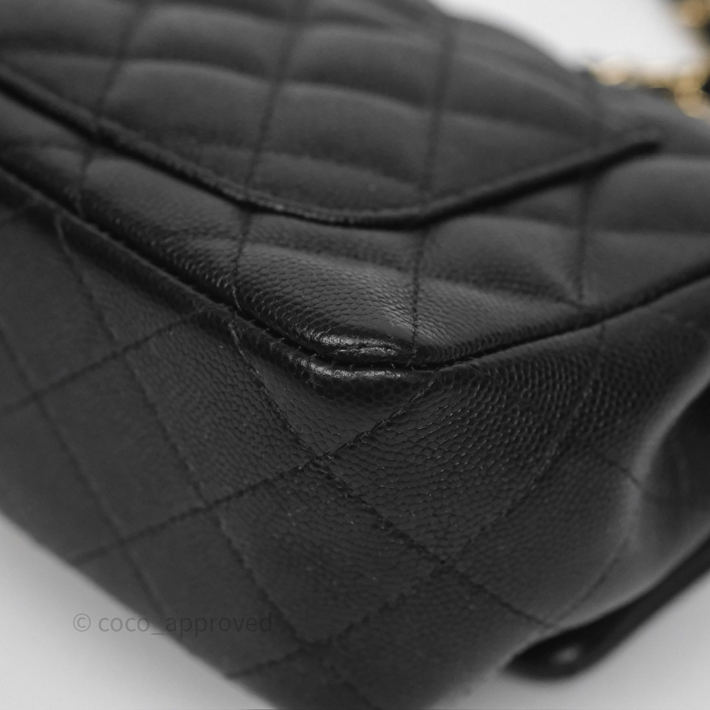 Chanel Mini Rectangular Quilted Black Caviar Gold Hardware
