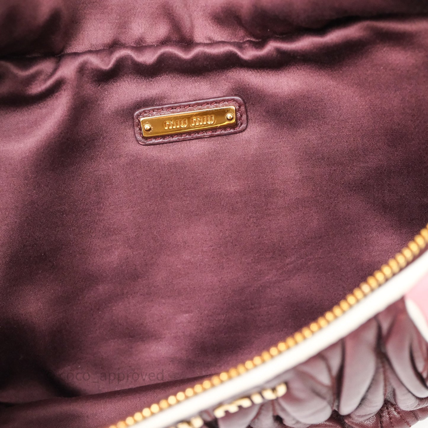 Miu Miu Bumbag Burgundy/Pink Gold Hardware