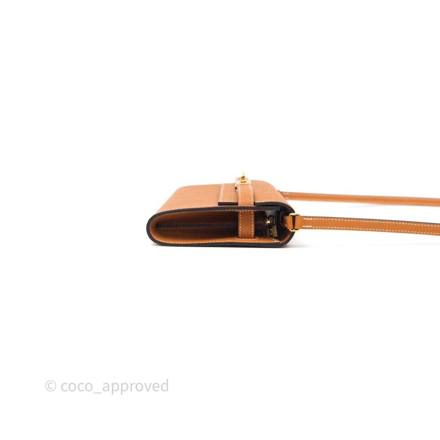 Hermès Kelly To Go Wallet Toffee 1H Epsom Gold Hardware