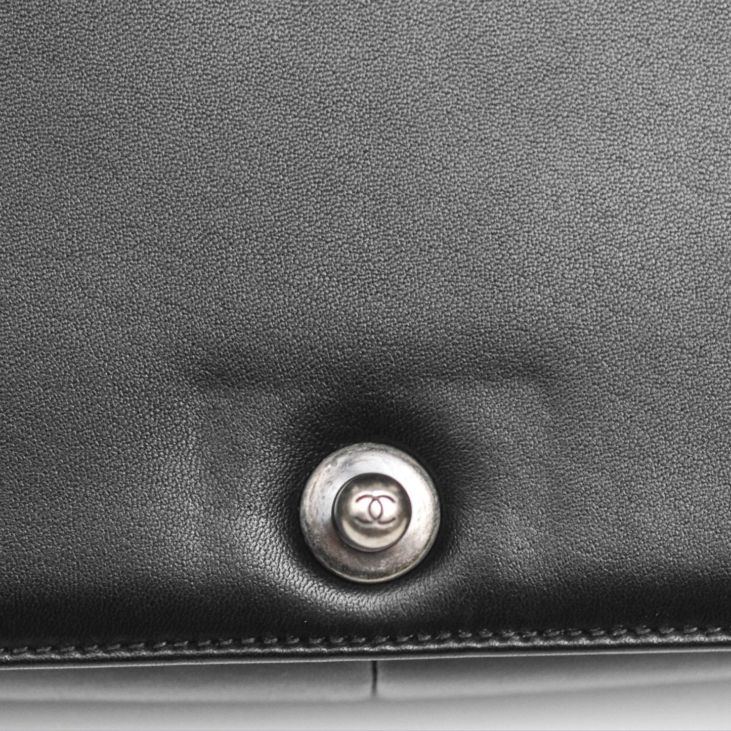 Chanel Quilted New Medium Boy Black Lambskin Ruthenium Hardware