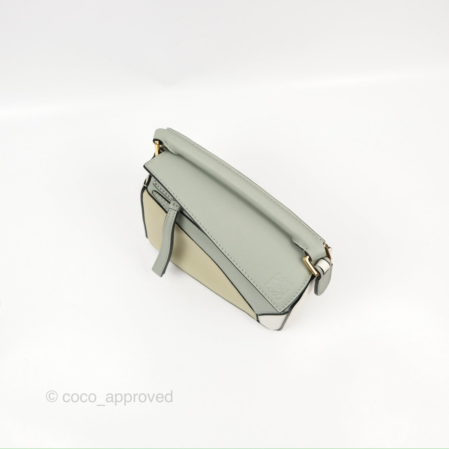 Loewe Mini Puzzle Bag Ash Green Calfskin