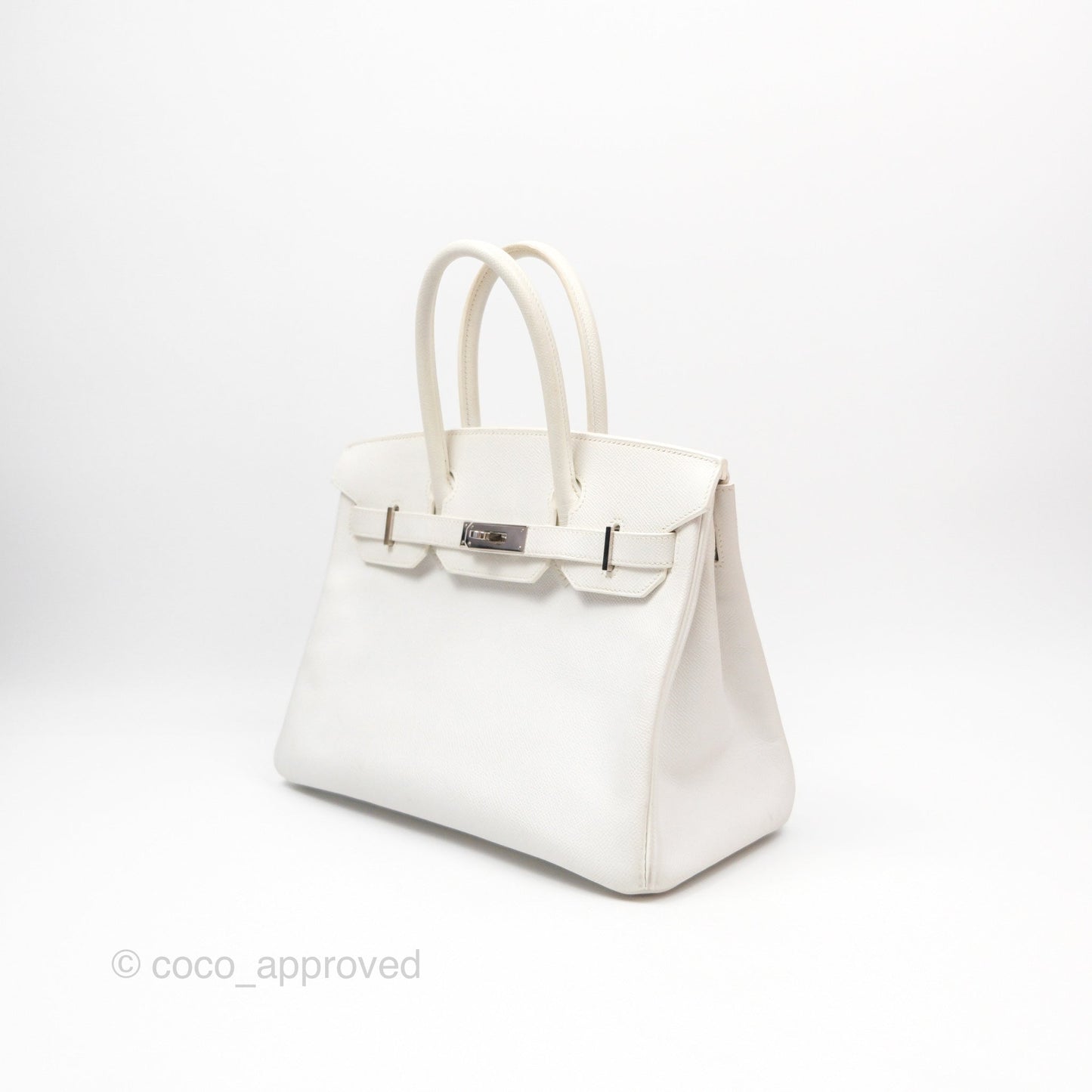 Hermès Birkin 30 Retourne White Epsom Palladium Hardware