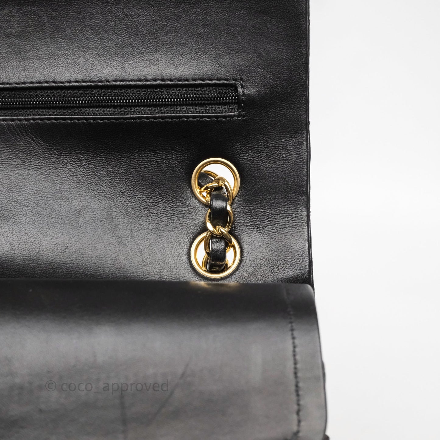 Chanel Classic M/L Medium Flap Quilted Black Lambskin Gold Hardware