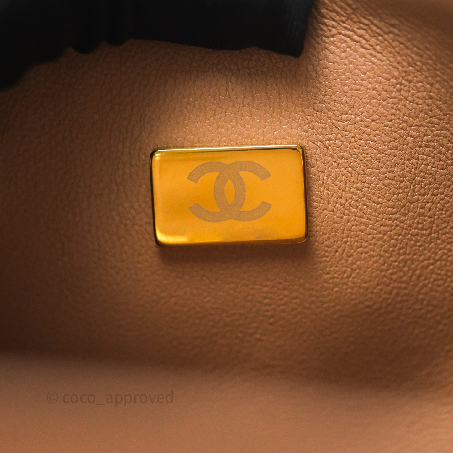 Chanel Small Classic Quilted Flap Dark Beige Caviar Gold Hardware