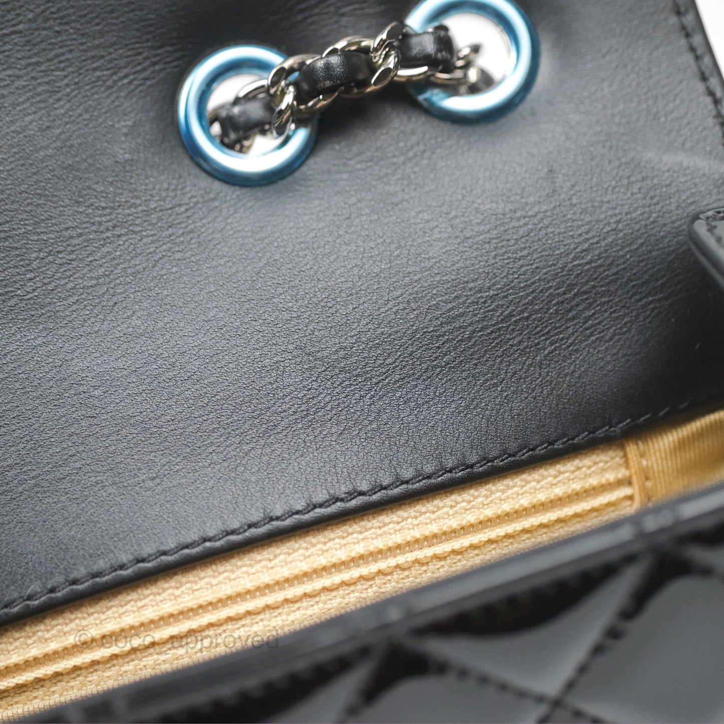 Chanel Small Flap Coco Boy Black Patent Silver Hardware